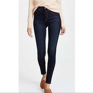 Rag and Bone High Rise Skinny Jeans - Dark Wash